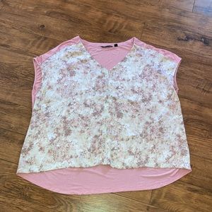 Halston Shirt Top Pink Plus Size 1X Women’s